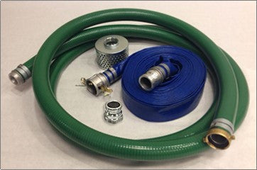 Pump Hose KIT 2 - Female Camlock X Male Pipe Thread Couplings, Suction & Discharge Hose with Steel Strainer