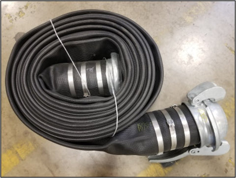Black Nitrile Discharge Hose with Banded Bauer Fittings