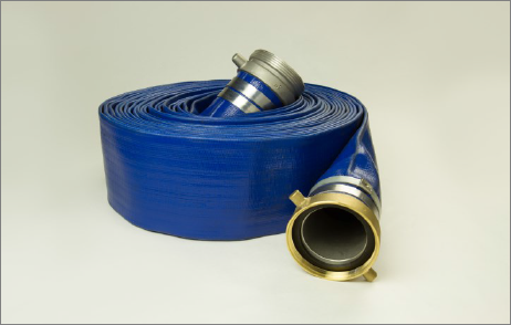 SunFlow Blue PVC Discharge Hose with Kuriyama Female X Male Pipe Thread and Couplings