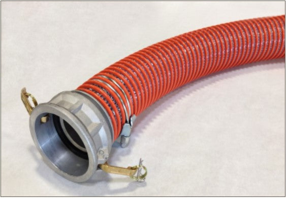 Orange & Clear Kanaline Style Fabric Reinforced Suction Hose with Banded C X E Fittings