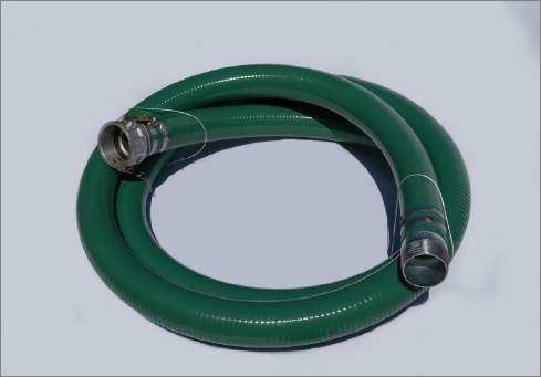 Green PVC Suction Hose with Female Camlock x Male Pipe ThreadåÊand King Nipple