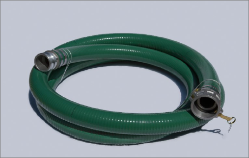 Green PVC Suction Hose Assembly with Male x Female Camlocks